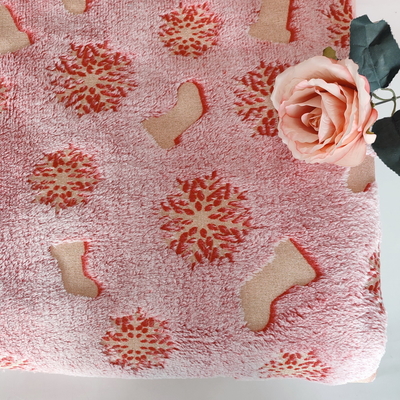 La chaîne a tricoté le polyester 100% de tissu d'ouatine de flanelle de 270 GSM enduit de la feuille d'or