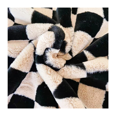 Pouces écologiques de poids de polyester de Faux du tissu fait sur commande 58 350GSM de fourrure