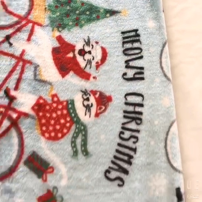Tissu imprimé 300gsm d'ouatine de flanelle de Noël pour la tapisserie d'ameublement Toy Blankets