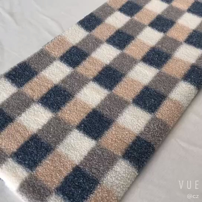 200gsm Sherpa imprimé par plaid a rayé le polyester 100% de tissu d'ouatine
