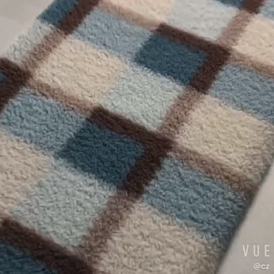 Tissu vert 300gsm 150D de Sherpa de manteau d'hiver de literie chaude de tapis