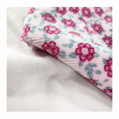 Polyester 100% du tissu 310gsm de velours de velours de jacquard imprimé par fleur