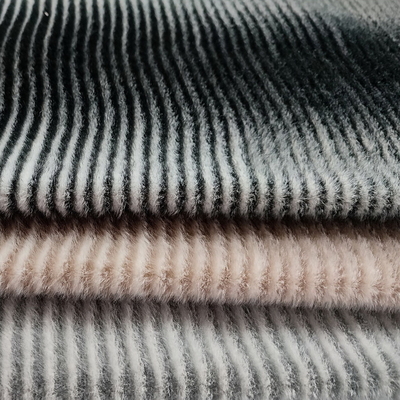 ligne noire et blanche 58" 60" de vague de tissu de fourrure du Faux 400gsm