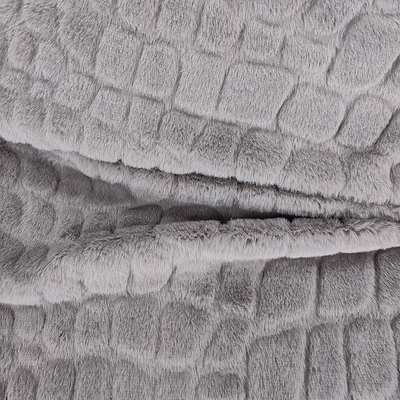 Ouatine 100% de tissu de fourrure de Faux de polyester 340 GM/M chez le lapin tondu par couleur de plaine