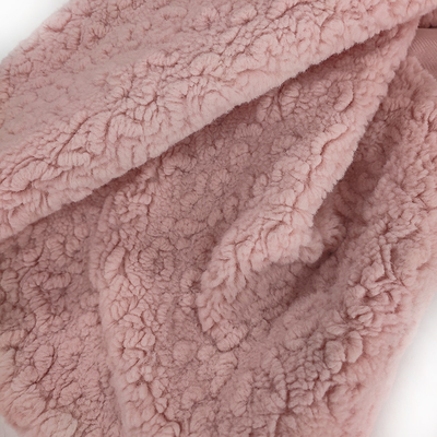 Tissu rose d'ouatine de Sherpa de polyester couverture épaisse chaude d'hiver de 445 GM/M
