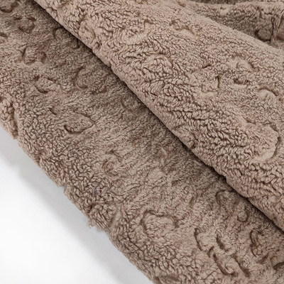 Jeté en peluche Teint Sherpa Fleece Tissu simple face en relief
