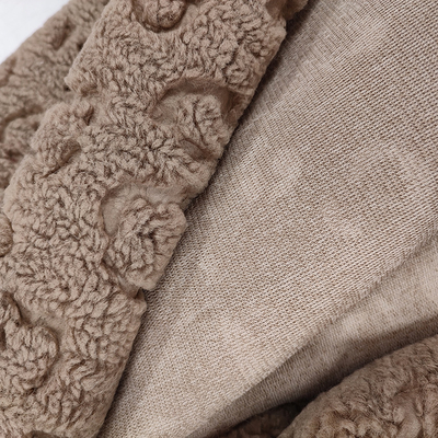 Jeté en peluche Teint Sherpa Fleece Tissu simple face en relief