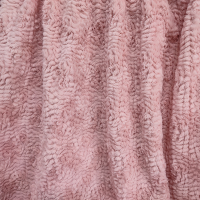 Le tissu rose de fourrure de Faux de polyester a tricoté 58/60" pour le lapin de fleur d'habillement