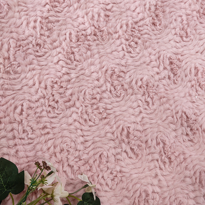 Le tissu rose de fourrure de Faux de polyester a tricoté 58/60" pour le lapin de fleur d'habillement