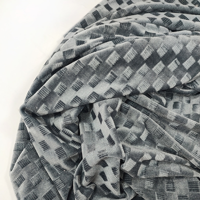 Le plaid de couleur solide a balayé le velours de la Corée que 250 GM/M ont tricoté le tissu de polyester pour l'habillement