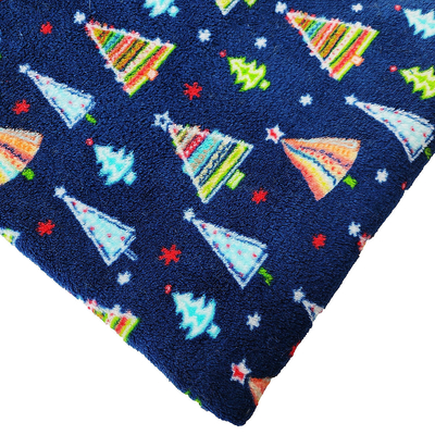 L'arbre de Noël a imprimé le polyester de côté de double de Coral Flannel Fleece Fabric Warmly