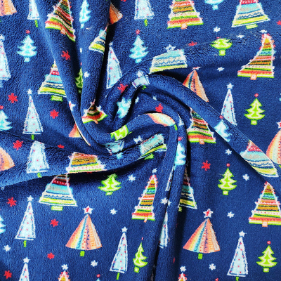 L'arbre de Noël a imprimé le polyester de côté de double de Coral Flannel Fleece Fabric Warmly