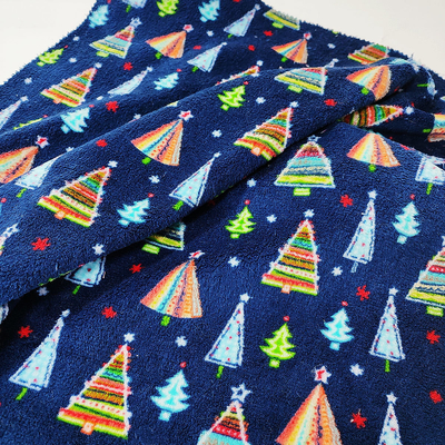 L'arbre de Noël a imprimé le polyester de côté de double de Coral Flannel Fleece Fabric Warmly