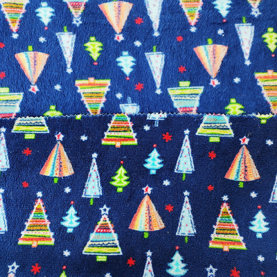 L'arbre de Noël a imprimé le polyester de côté de double de Coral Flannel Fleece Fabric Warmly