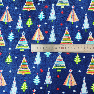 L'arbre de Noël a imprimé le polyester de côté de double de Coral Flannel Fleece Fabric Warmly