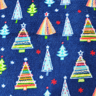 L'arbre de Noël a imprimé le polyester de côté de double de Coral Flannel Fleece Fabric Warmly