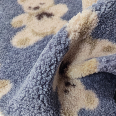 Teddy Bear Sherpa Fleece Fabric l'ours 100% de polyester de 330 GM/M a imprimé