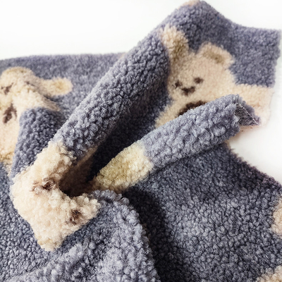 Teddy Bear Sherpa Fleece Fabric l'ours 100% de polyester de 330 GM/M a imprimé