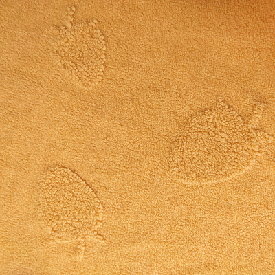 Sherpa tricoté par chaîne tondre le jacquard 100% jaune de polyester de tissu pour le vêtement