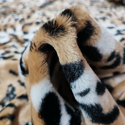 Le tissu de peluche de fourrure de Faux d'ouatine de picovolte pour le léopard de tapisserie d'ameublement de vêtements de chaussures a imprimé