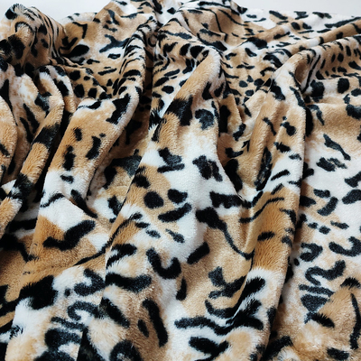 Le tissu de peluche de fourrure de Faux d'ouatine de picovolte pour le léopard de tapisserie d'ameublement de vêtements de chaussures a imprimé