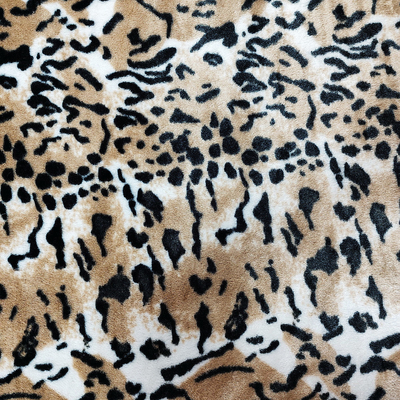 Le tissu de peluche de fourrure de Faux d'ouatine de picovolte pour le léopard de tapisserie d'ameublement de vêtements de chaussures a imprimé