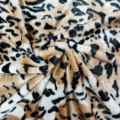 Le tissu de peluche de fourrure de Faux d'ouatine de picovolte pour le léopard de tapisserie d'ameublement de vêtements de chaussures a imprimé