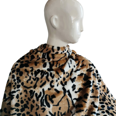 Le tissu de peluche de fourrure de Faux d'ouatine de picovolte pour le léopard de tapisserie d'ameublement de vêtements de chaussures a imprimé