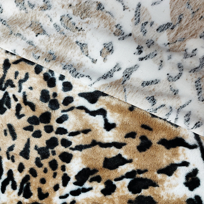 Le tissu de peluche de fourrure de Faux d'ouatine de picovolte pour le léopard de tapisserie d'ameublement de vêtements de chaussures a imprimé
