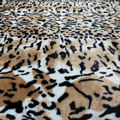 Le tissu de peluche de fourrure de Faux d'ouatine de picovolte pour le léopard de tapisserie d'ameublement de vêtements de chaussures a imprimé