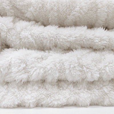 Peluche couvrante blanche Shu Velveteen Fabric 270 GSM Sherpa doux pour des pyjamas d'hiver