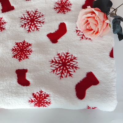 Le tissu de flanelle de polyester de chaîne a enduit de l'aluminium rouge 270GSM pour le vêtement de Noël