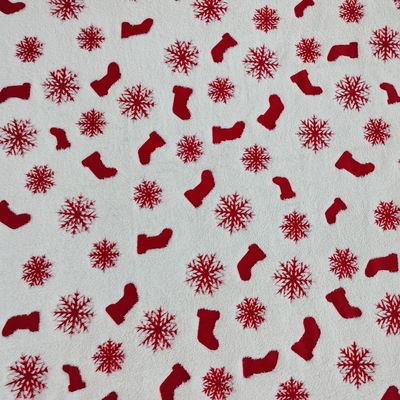 Le tissu de flanelle de polyester de chaîne a enduit de l'aluminium rouge 270GSM pour le vêtement de Noël