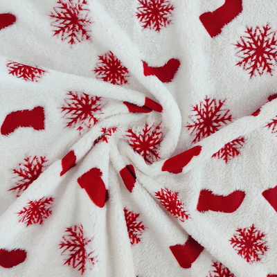 Le tissu de flanelle de polyester de chaîne a enduit de l'aluminium rouge 270GSM pour le vêtement de Noël