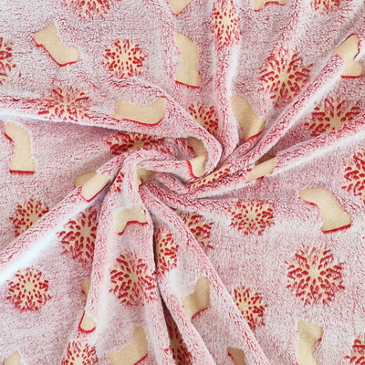 La chaîne a tricoté le polyester 100% de tissu d'ouatine de flanelle de 270 GSM enduit de la feuille d'or