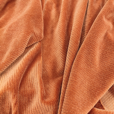 Tissu Velours Rayé 90% Polyester 10% Spandex Velours Teint Velours