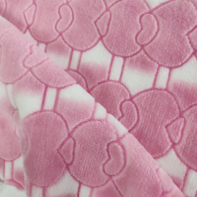 Tissu 300GSM d'ouatine de flanelle de polyester de burn-out pour la couverture avec le modèle fait sur commande