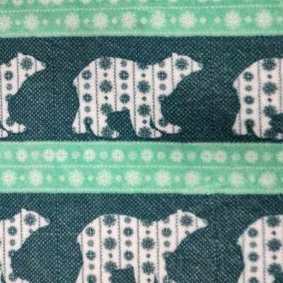Matériel vert imprimé 330gsm 150D de fourrure de peluche de lapin faux