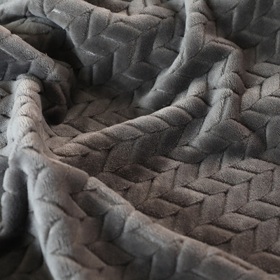 Tissu mou 150D de flanelle du jacquard 250gsm pour la couverture chaude