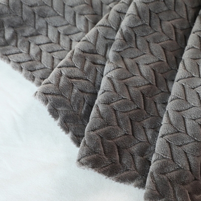 Tissu mou 150D de flanelle du jacquard 250gsm pour la couverture chaude