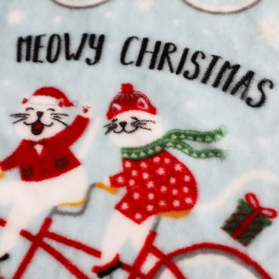 Tissu imprimé 300gsm d'ouatine de flanelle de Noël pour la tapisserie d'ameublement Toy Blankets