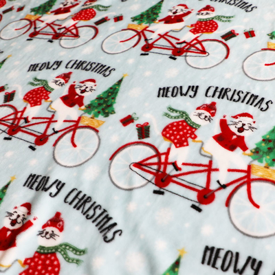 Tissu imprimé 300gsm d'ouatine de flanelle de Noël pour la tapisserie d'ameublement Toy Blankets