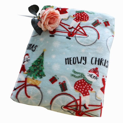 Tissu imprimé 300gsm d'ouatine de flanelle de Noël pour la tapisserie d'ameublement Toy Blankets