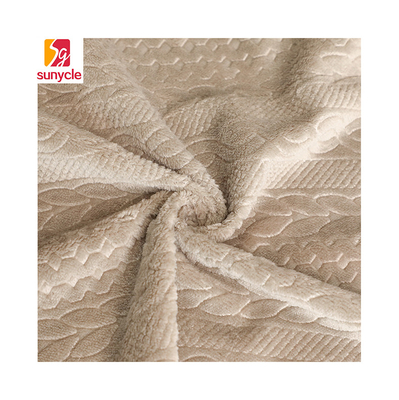 Polyester 100% latéral simple de relief de tissu d'ouatine de flanelle
