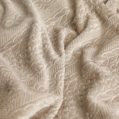 Polyester 100% latéral simple de relief de tissu d'ouatine de flanelle
