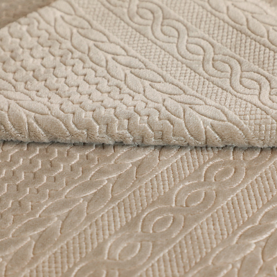 Polyester 100% latéral simple de relief de tissu d'ouatine de flanelle