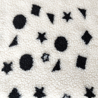 Le fil noir et blanc de jacquard de tissu d'ouatine de Sherpa a teint pour le plancher Mats Pillow de Backoack