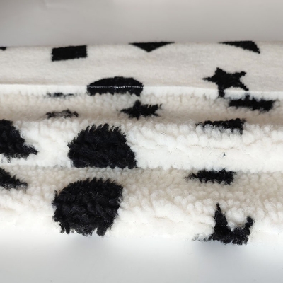 Le fil noir et blanc de jacquard de tissu d'ouatine de Sherpa a teint pour le plancher Mats Pillow de Backoack