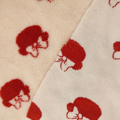 Jacquard 100% teint par fil de tissu de Sherpa de polyester 650gsm 288F