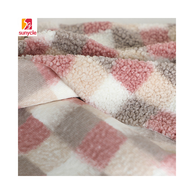Sherpa imprimé par plaid tondent le tissu 300gsm pour le sac à main de Hometextile de tapisserie d'ameublement